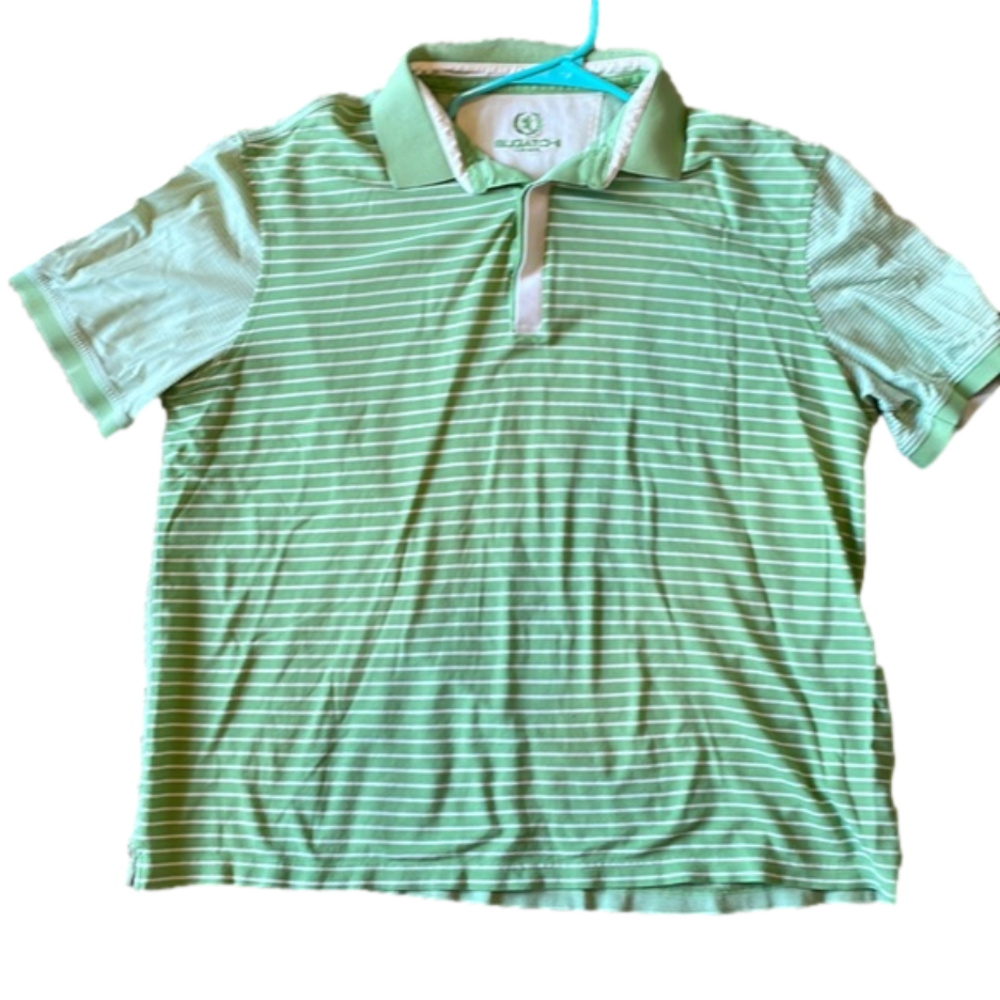 Bugatchi Mens XL Light Green Golf Polo